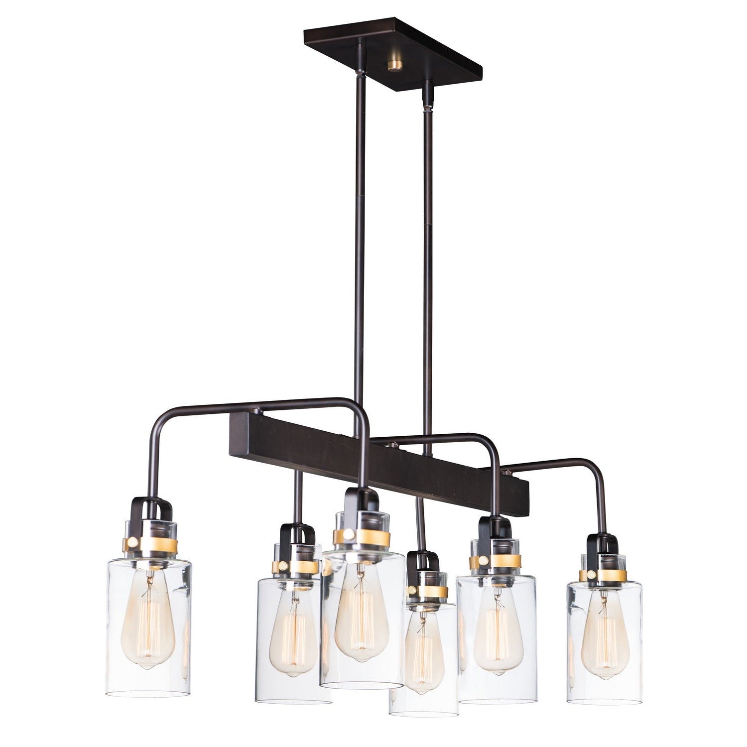Maxim - 30177CLBZGLD - Six Light Linear Pendant - Magnolia - Bronze / Gold
