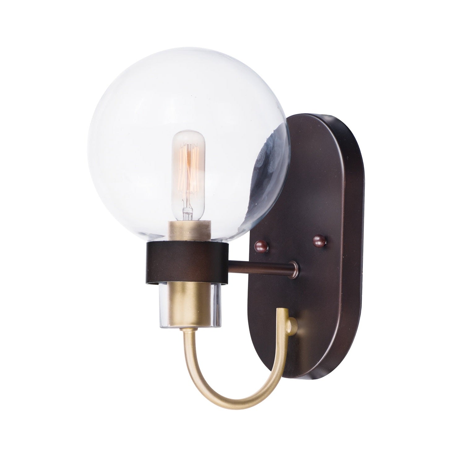 Maxim - 30511CLBZSBR - One Light Wall Sconce - Bauhaus - Bronze / Satin Brass