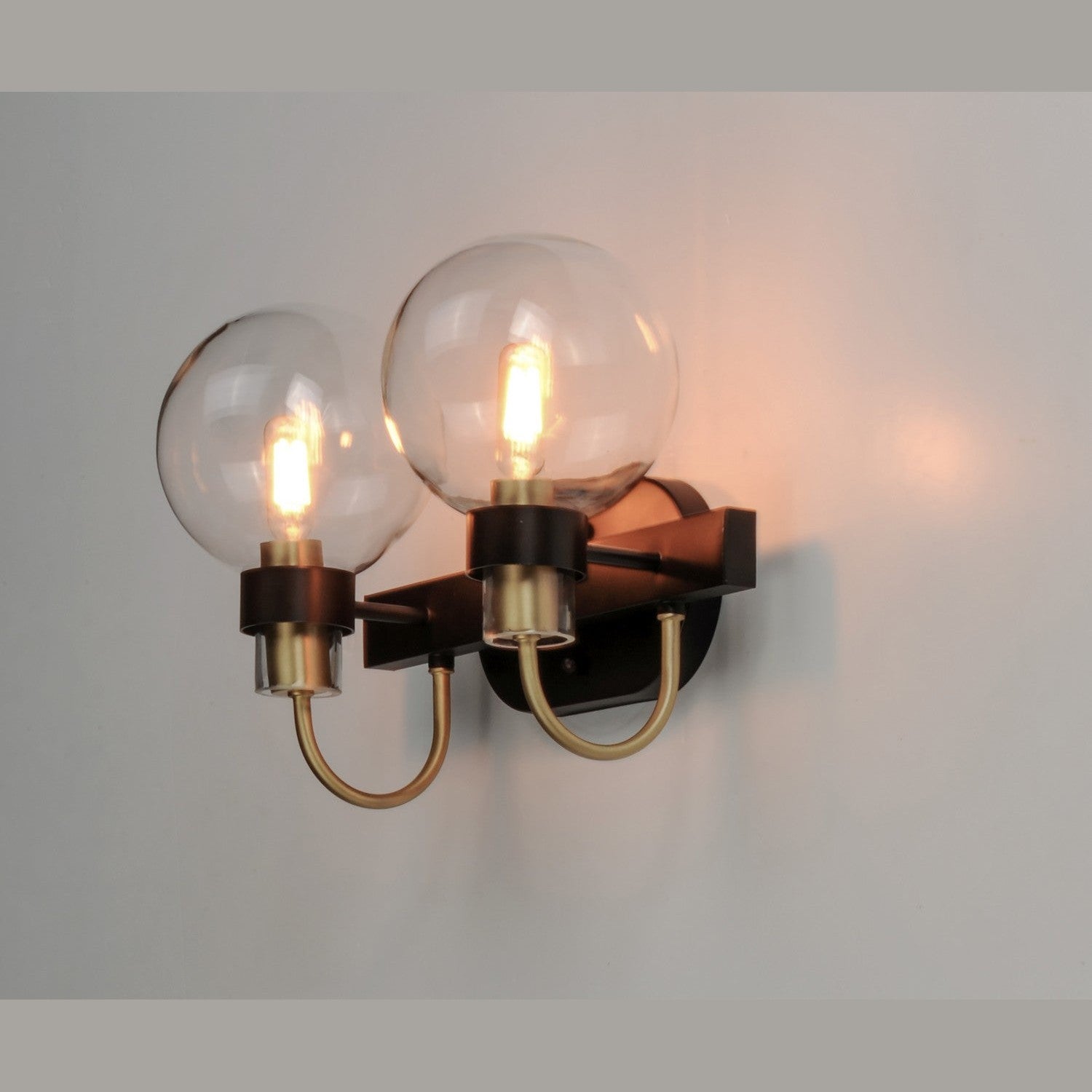 Maxim - 30512CLBZSBR - Two Light Bath Vanity - Bauhaus - Bronze / Satin Brass