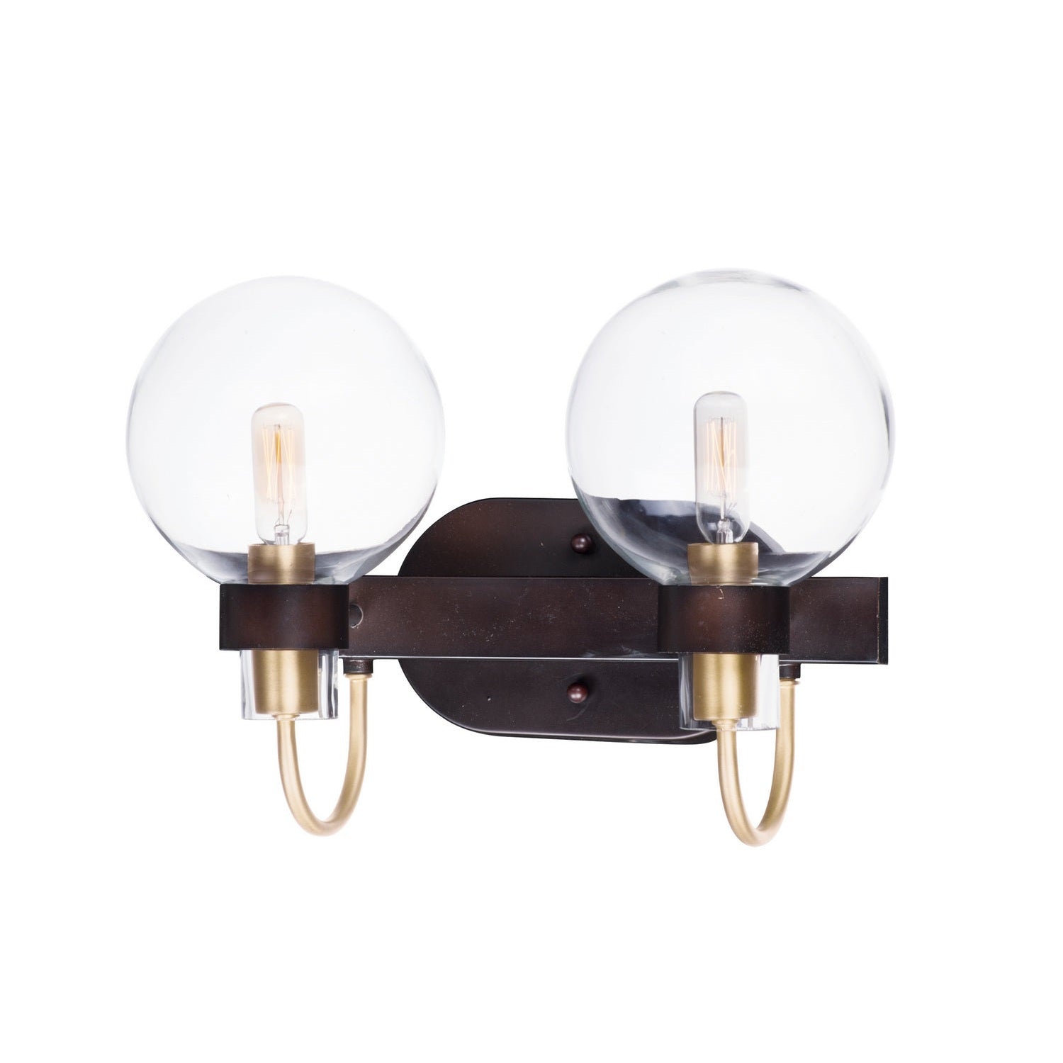 Maxim - 30512CLBZSBR - Two Light Bath Vanity - Bauhaus - Bronze / Satin Brass