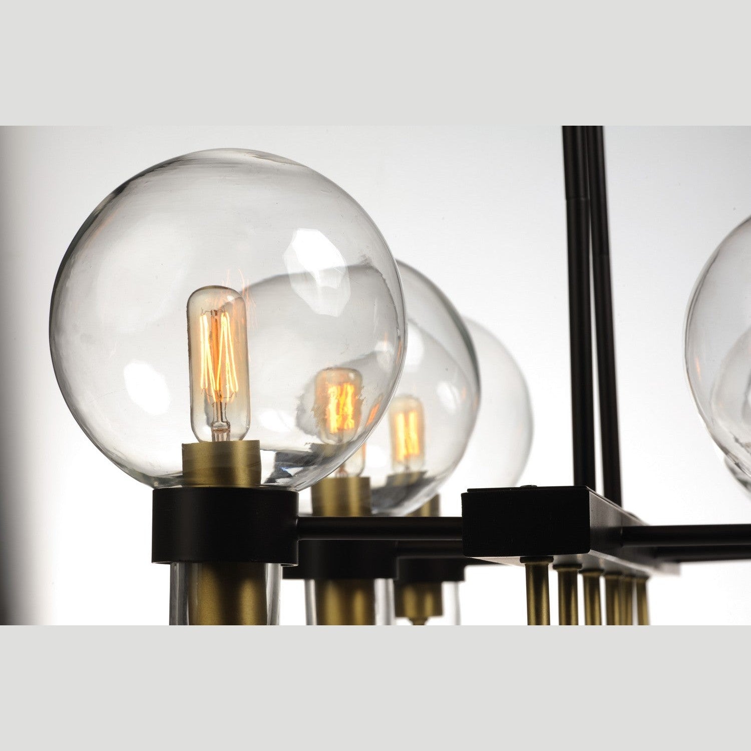 Maxim - 30519CLBZSBR - Six Light Linear Chandelier - Bauhaus - Bronze / Satin Brass