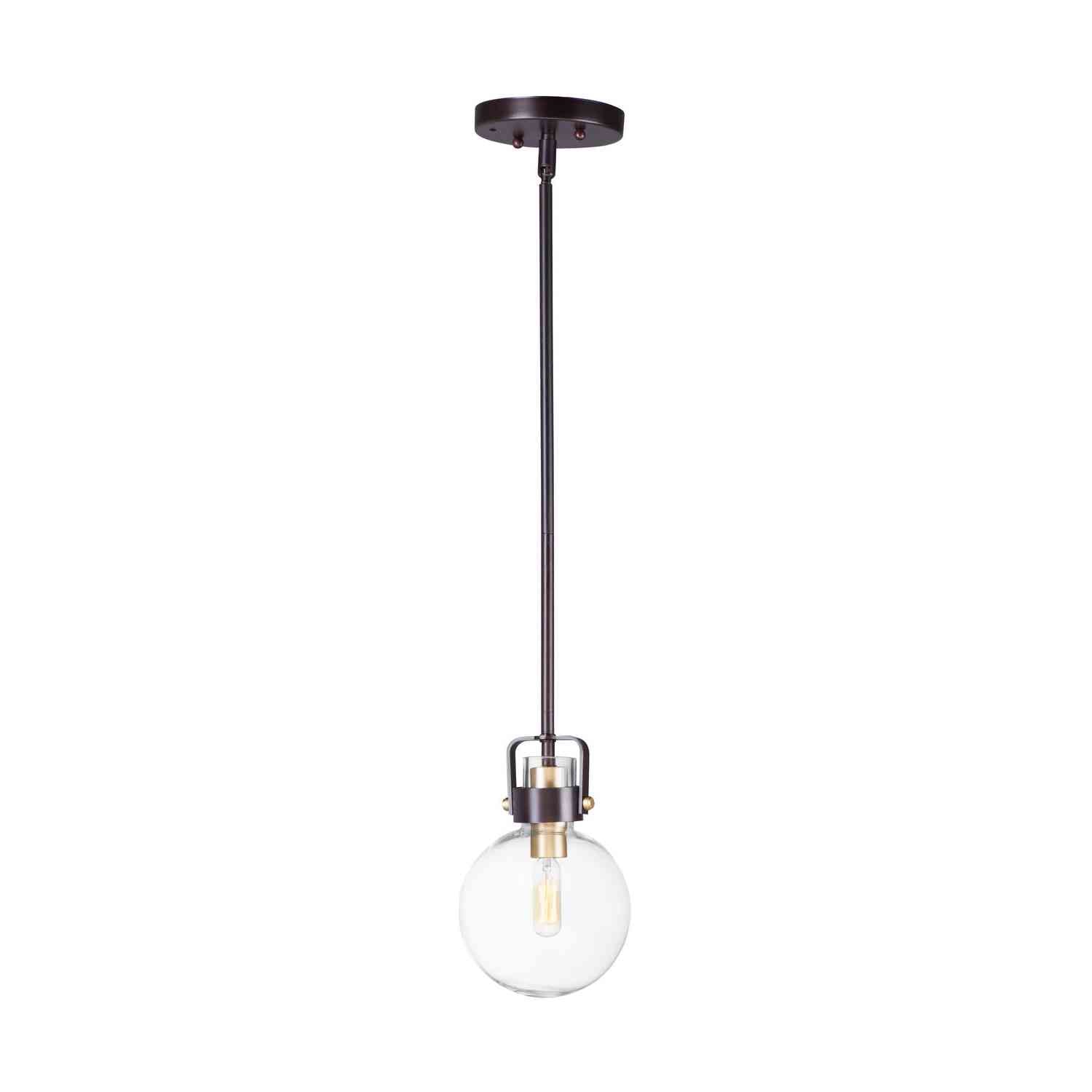 Maxim - 90510CLBZSBR - One Light Mini Pendant - Bauhaus - Bronze / Satin Brass