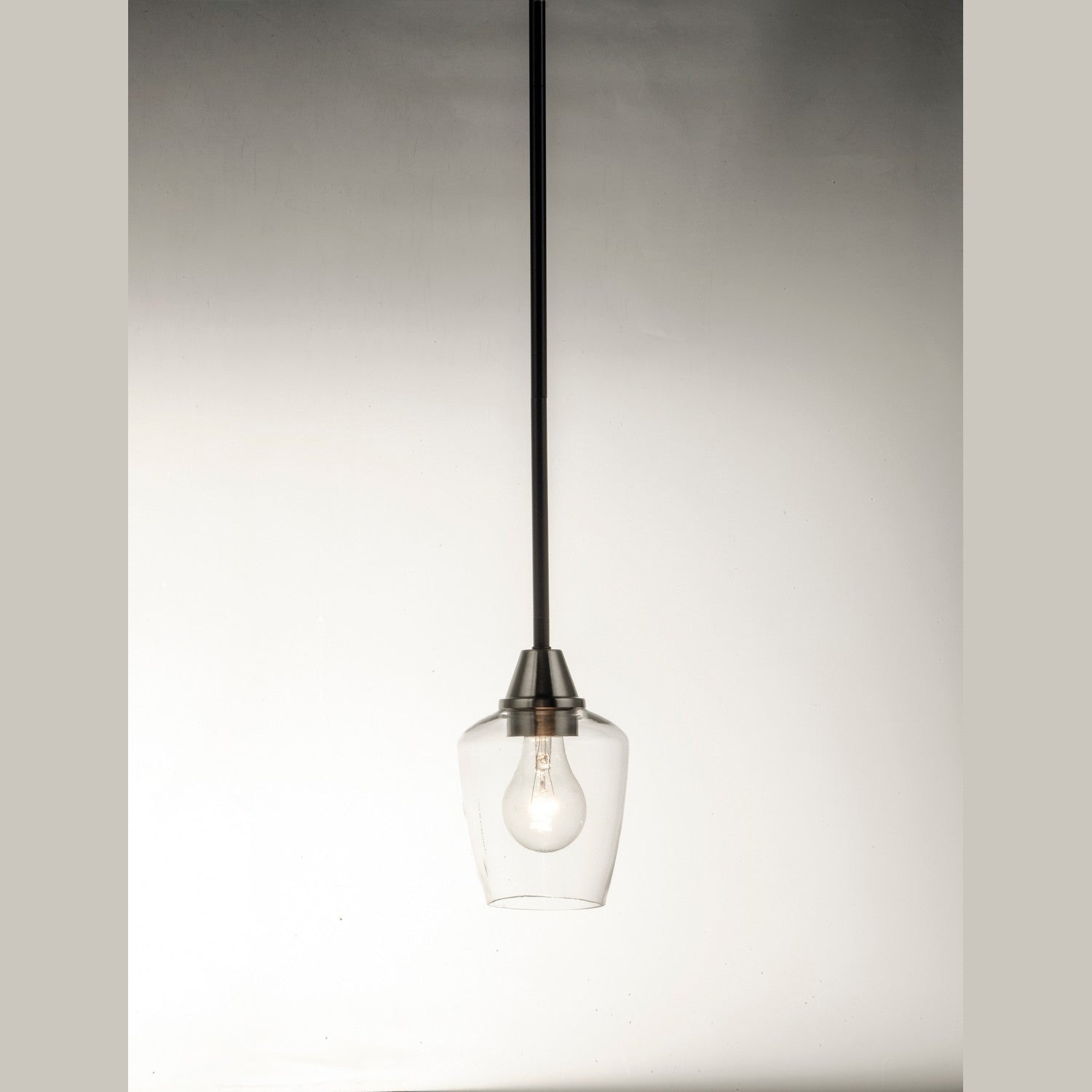 Maxim - 96120CLBKSN - One Light Mini Pendant - Goblet - Black / Satin Nickel