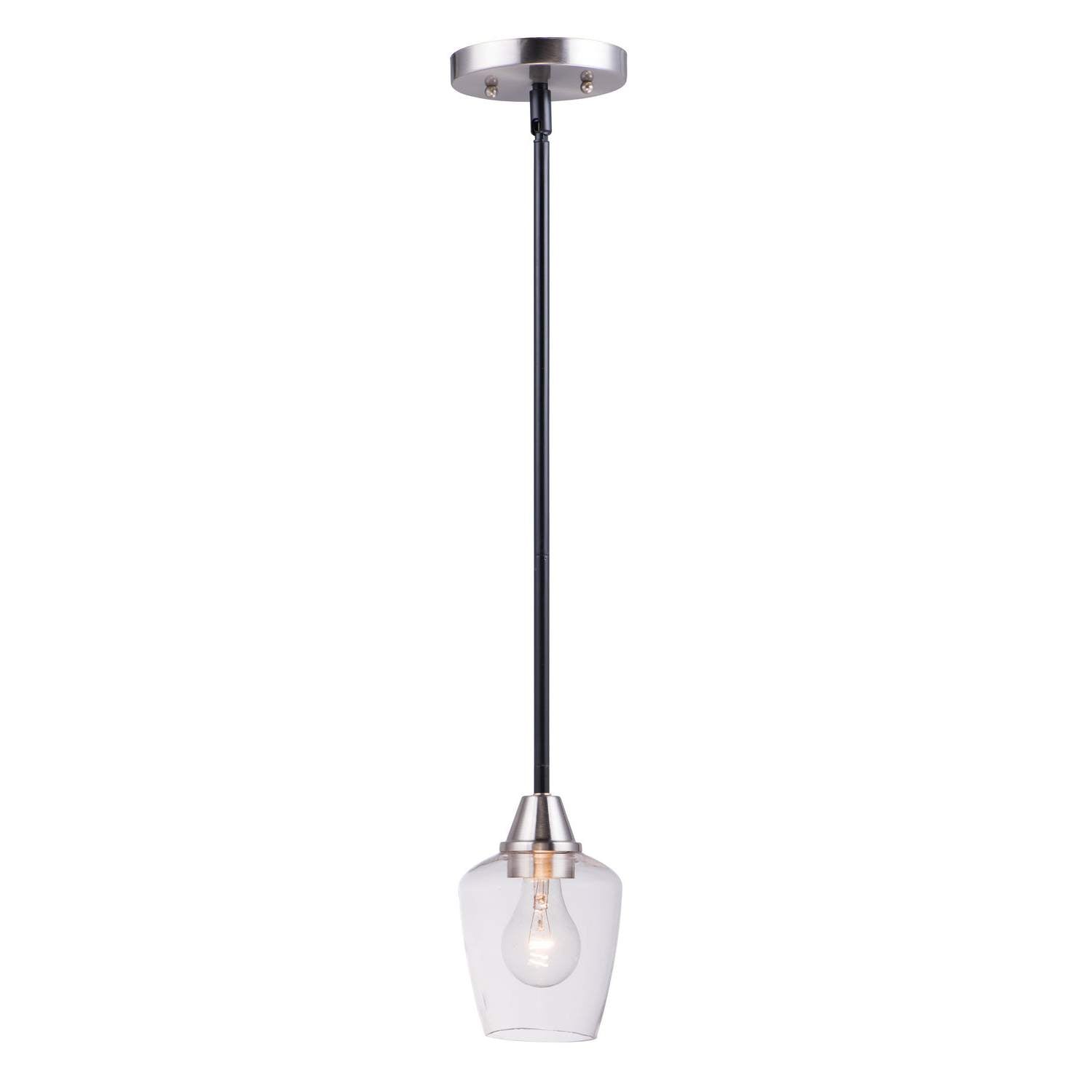 Maxim - 96120CLBKSN - One Light Mini Pendant - Goblet - Black / Satin Nickel