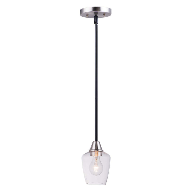 Maxim - 96120CLBKSN - One Light Mini Pendant - Goblet - Black / Satin Nickel