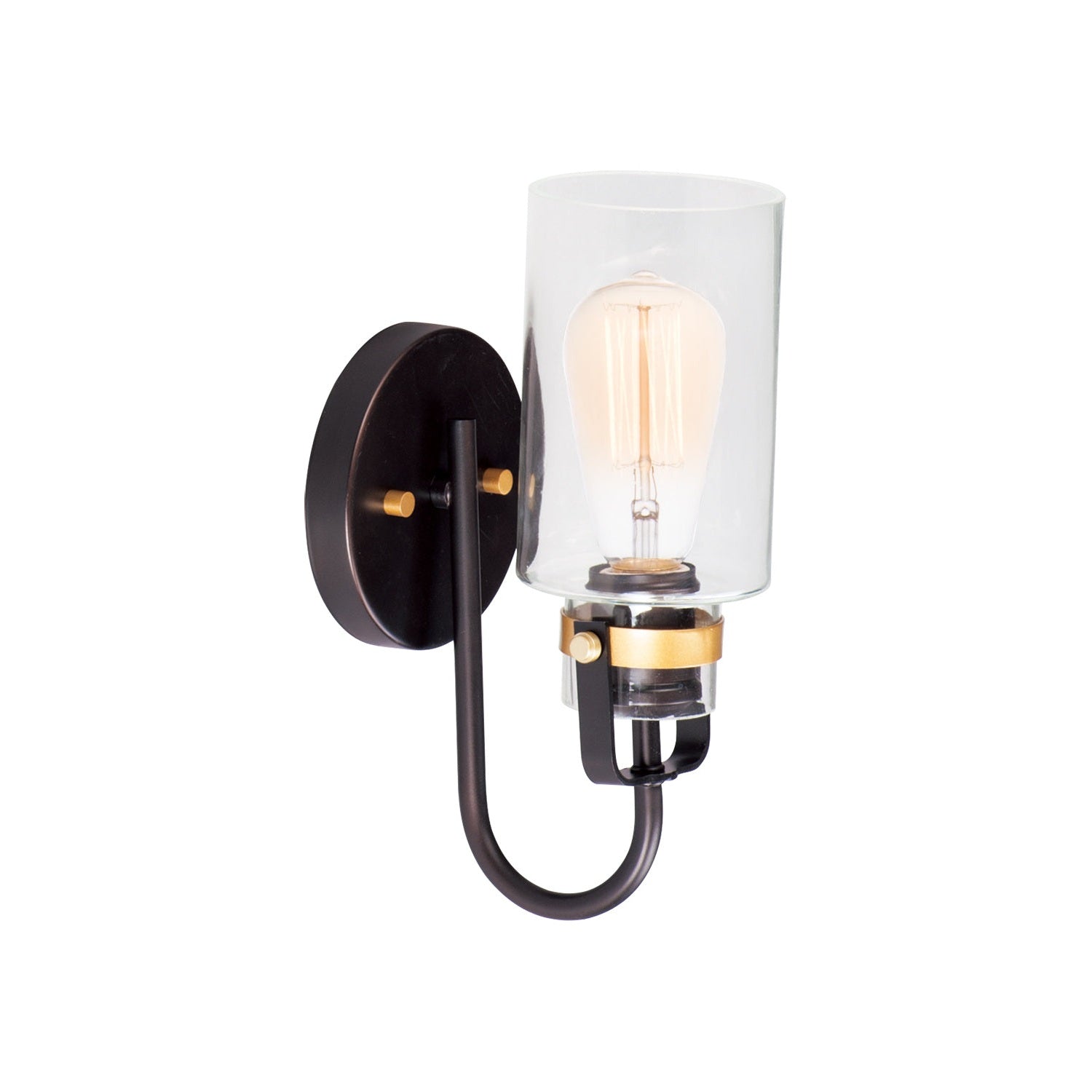 Maxim - 30170CLBZGLD - One Light Wall Sconce - Magnolia - Bronze / Gold