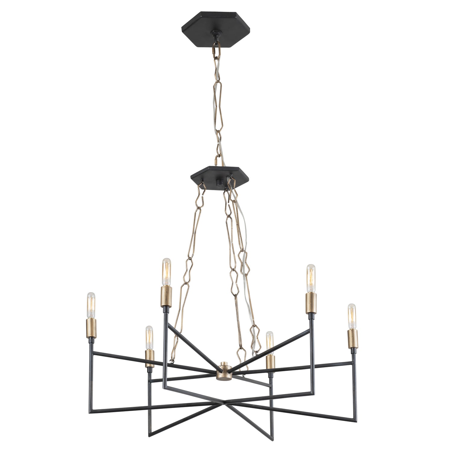 Varaluz - 314C06HGCB - Six Light Chandelier - Bodie - Havana Gold/Carbon