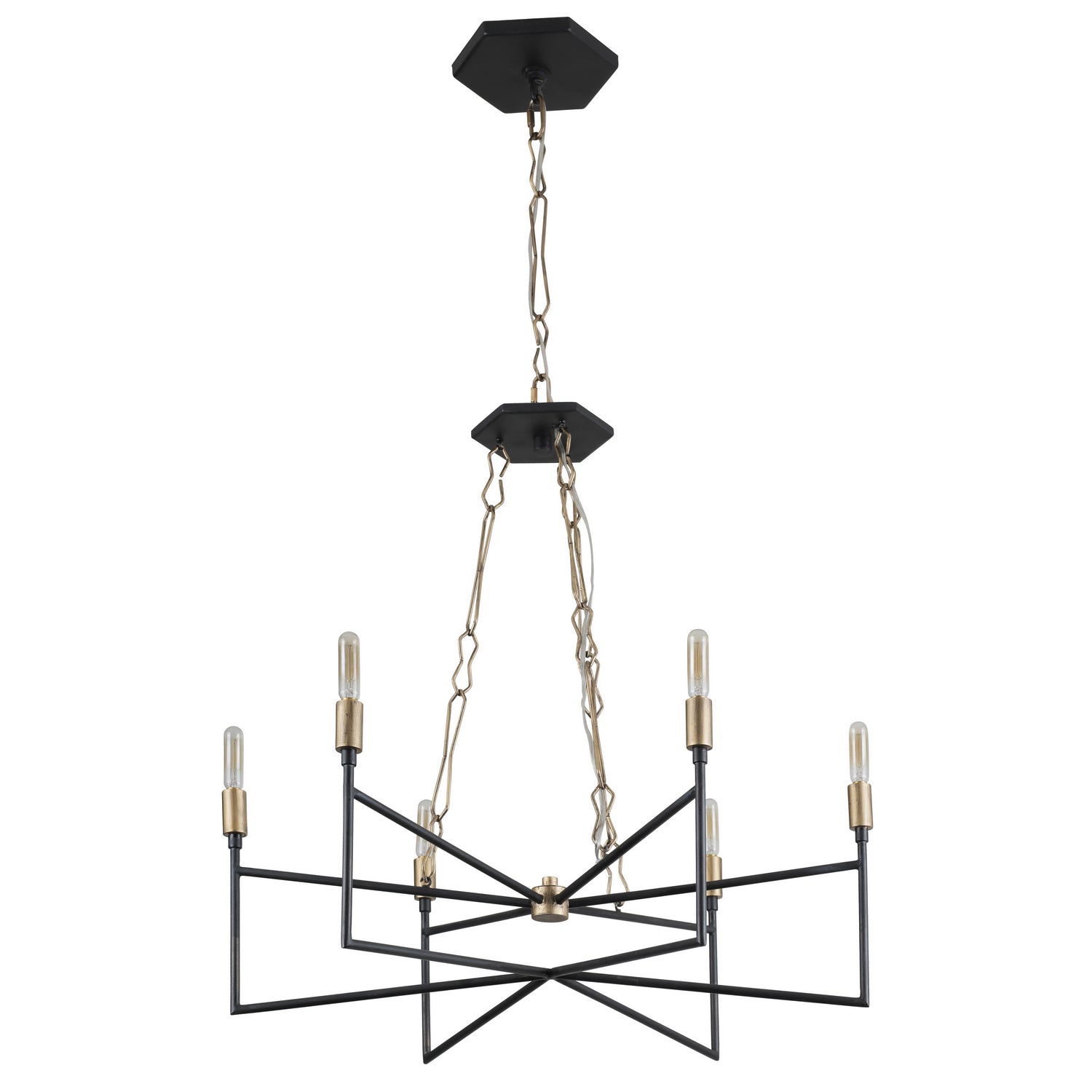 Varaluz - 314C06HGCB - Six Light Chandelier - Bodie - Havana Gold/Carbon