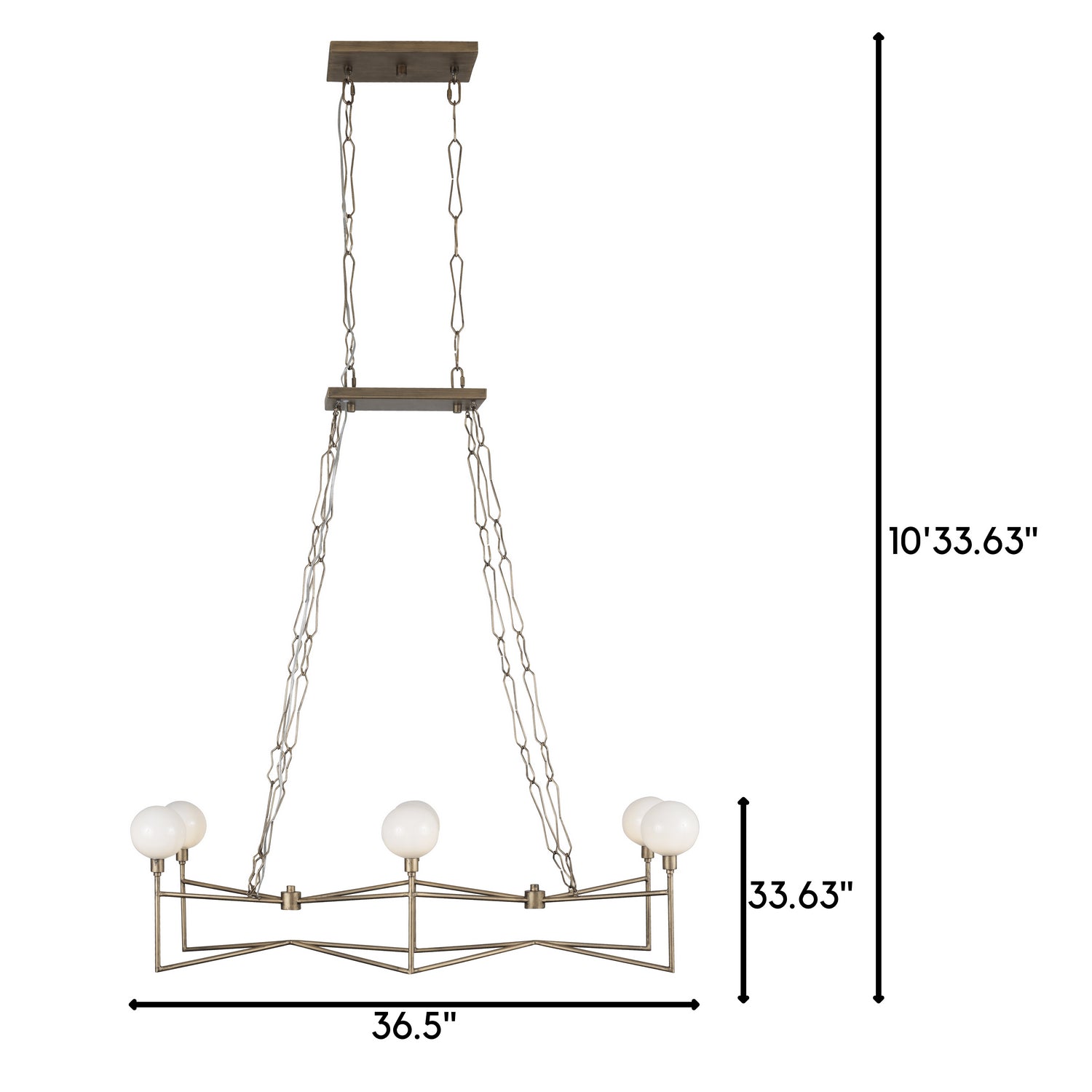 Varaluz - 314N06HG - Six Light Linear Pendant - Bodie - Havana Gold