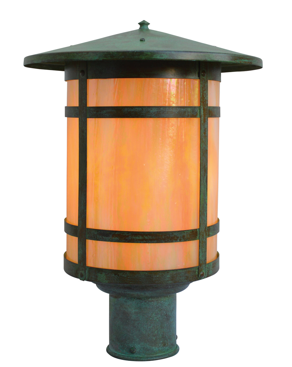 Arroyo - BP-11LGW-VP - One Light Post Mount - Berkeley - Verdigris Patina