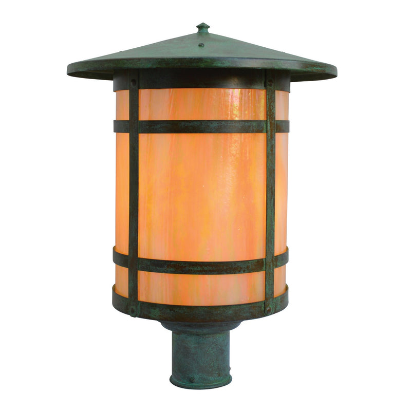 Arroyo - BP-14LGW-VP - One Light Post Mount - Berkeley - Verdigris Patina