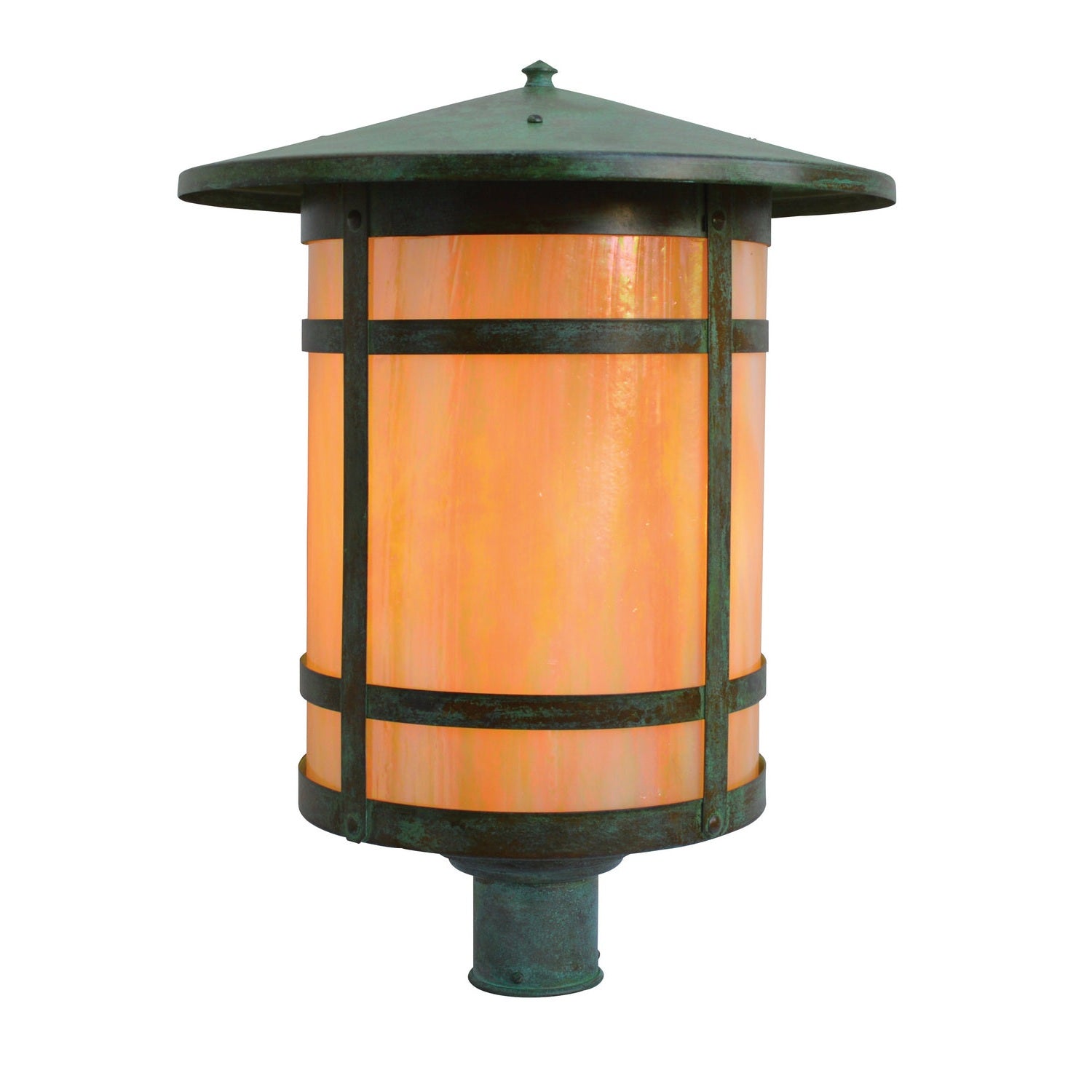 Arroyo - BP-17LGW-VP - One Light Post Mount - Berkeley - Verdigris Patina