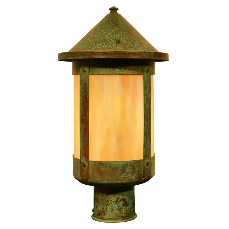 Arroyo - BP-8GW-VP - One Light Post Mount - Berkeley - Verdigris Patina