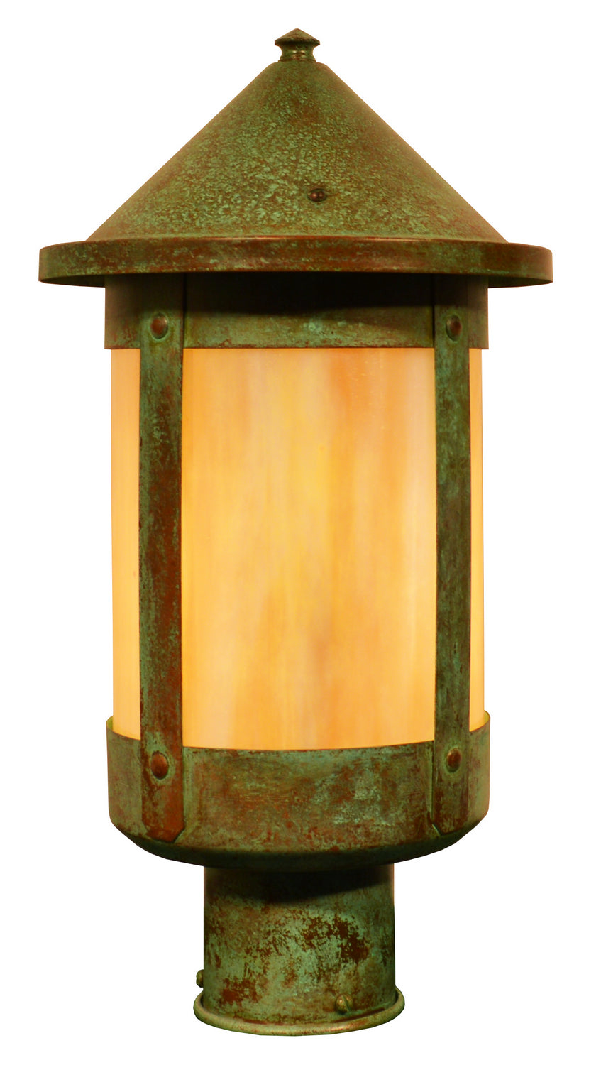 Arroyo - BP-8GW-VP - One Light Post Mount - Berkeley - Verdigris Patina
