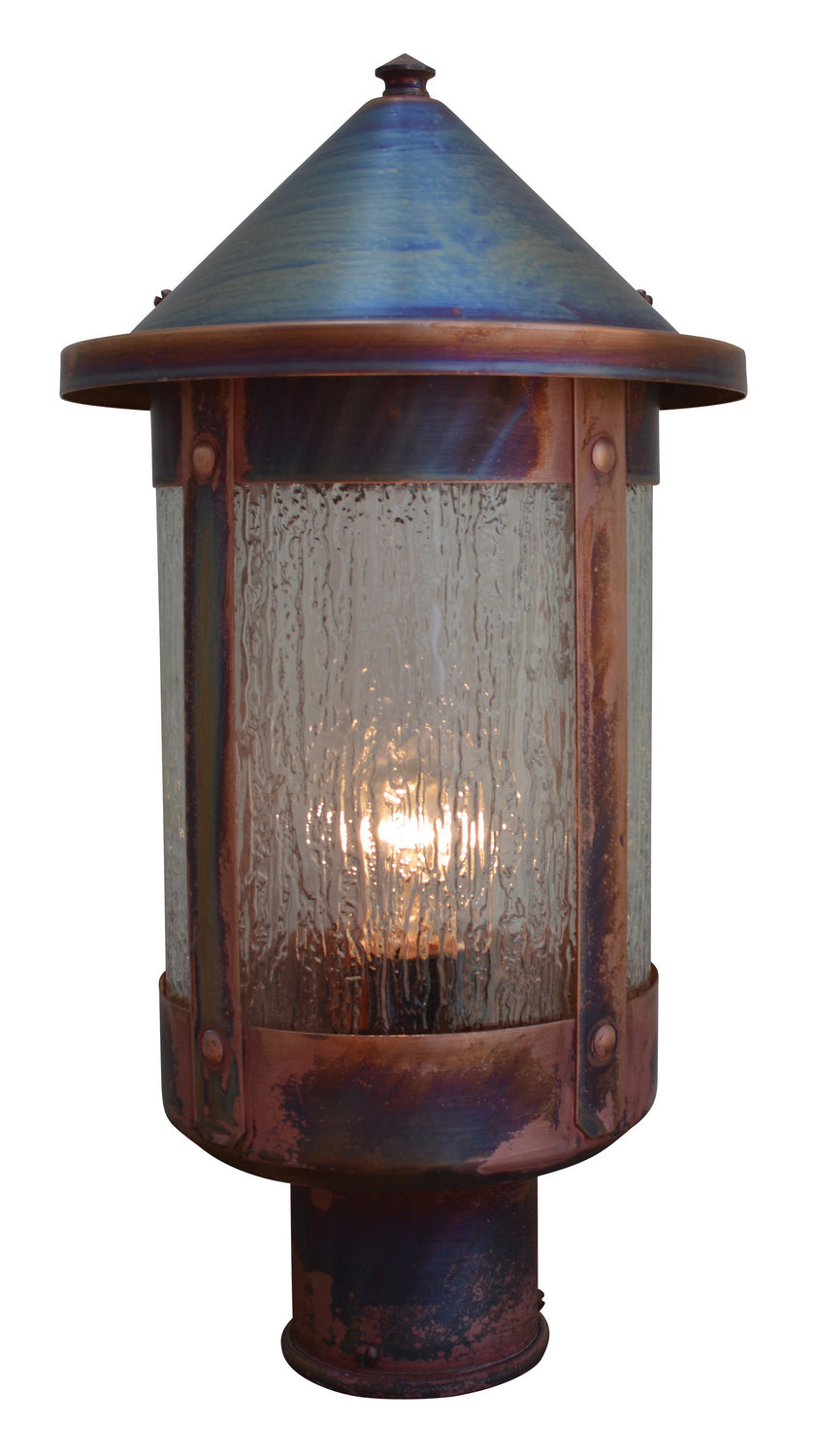 Arroyo - BP-8RM-RC - One Light Post Mount - Berkeley - Raw Copper