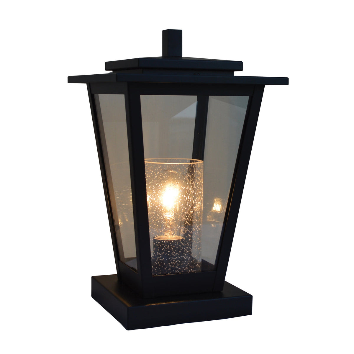 Arroyo - BRC-8CLR/CS-BK - One Light Column Mount - Brighton - Satin Black
