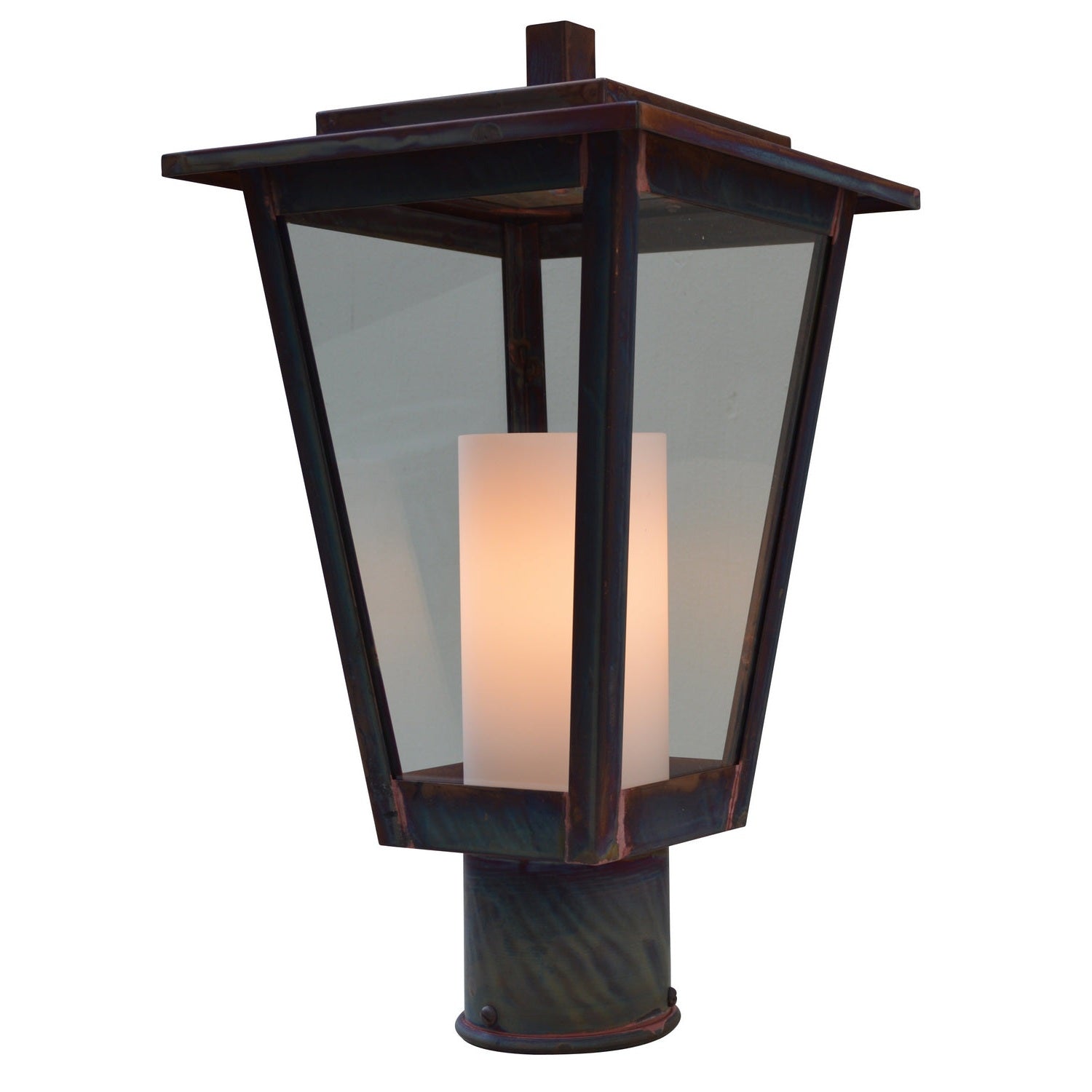 Arroyo - BRP-8CLR/WHT-RC - One Light Post Mount - Brighton - Raw Copper