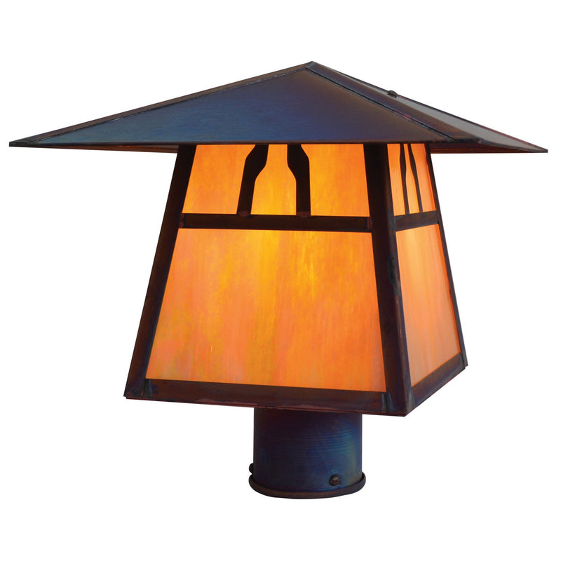 Arroyo - CP-12BGW-RC - One Light Post Mount - Carmel - Raw Copper