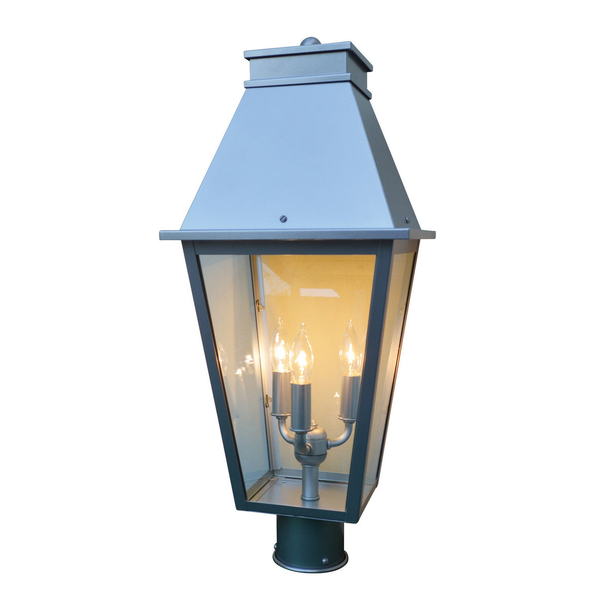 Arroyo - CRP-10CLR-P - Three Light Post Mount - Croydon - Pewter