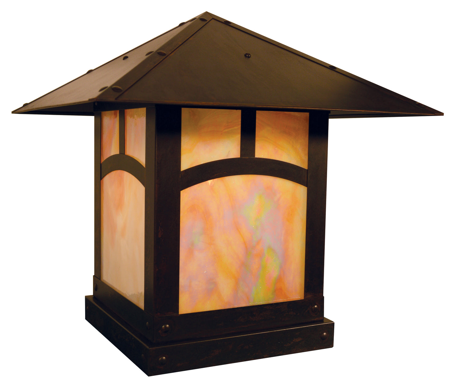 Arroyo - EC-16AGW-BZ - One Light Column Mount - Evergreen - Bronze