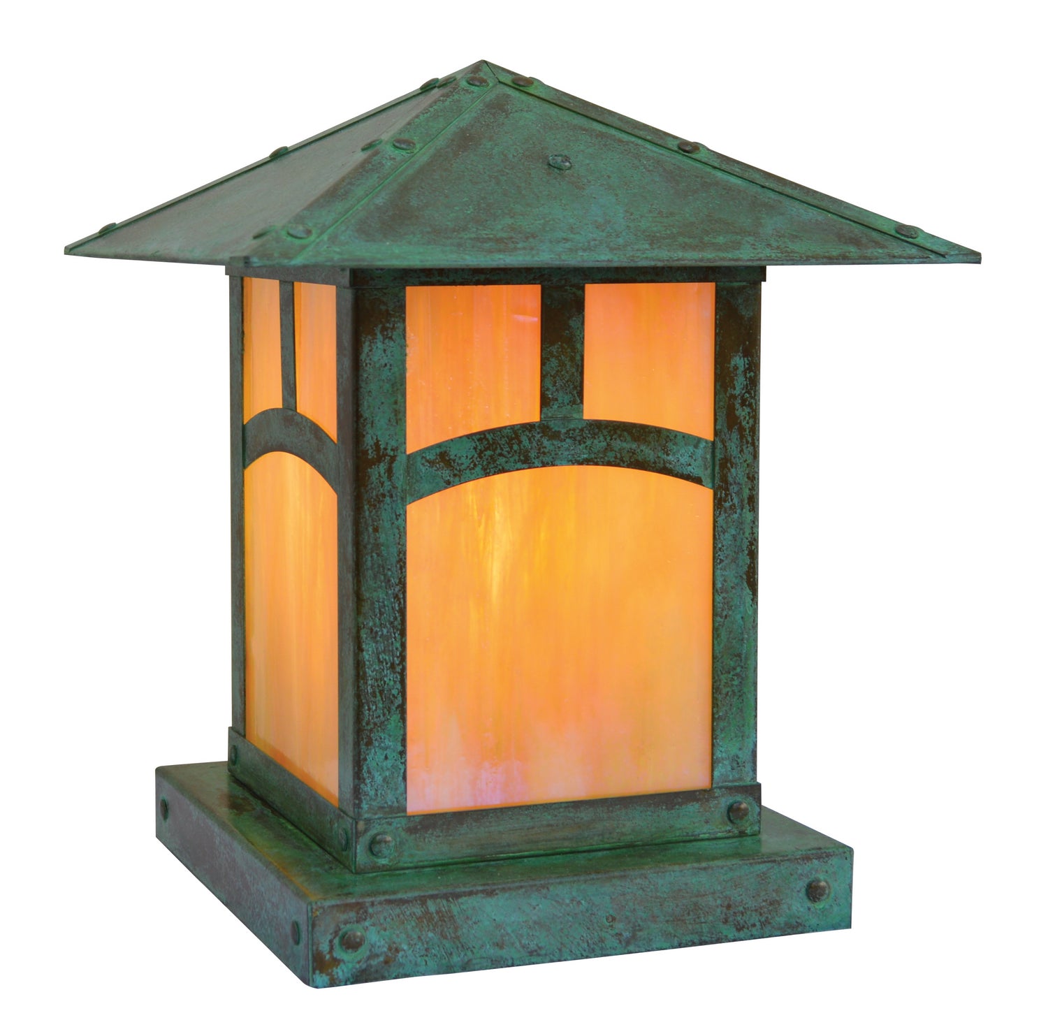 Arroyo - EC-9AGW-VP - One Light Column Mount - Evergreen - Verdigris Patina