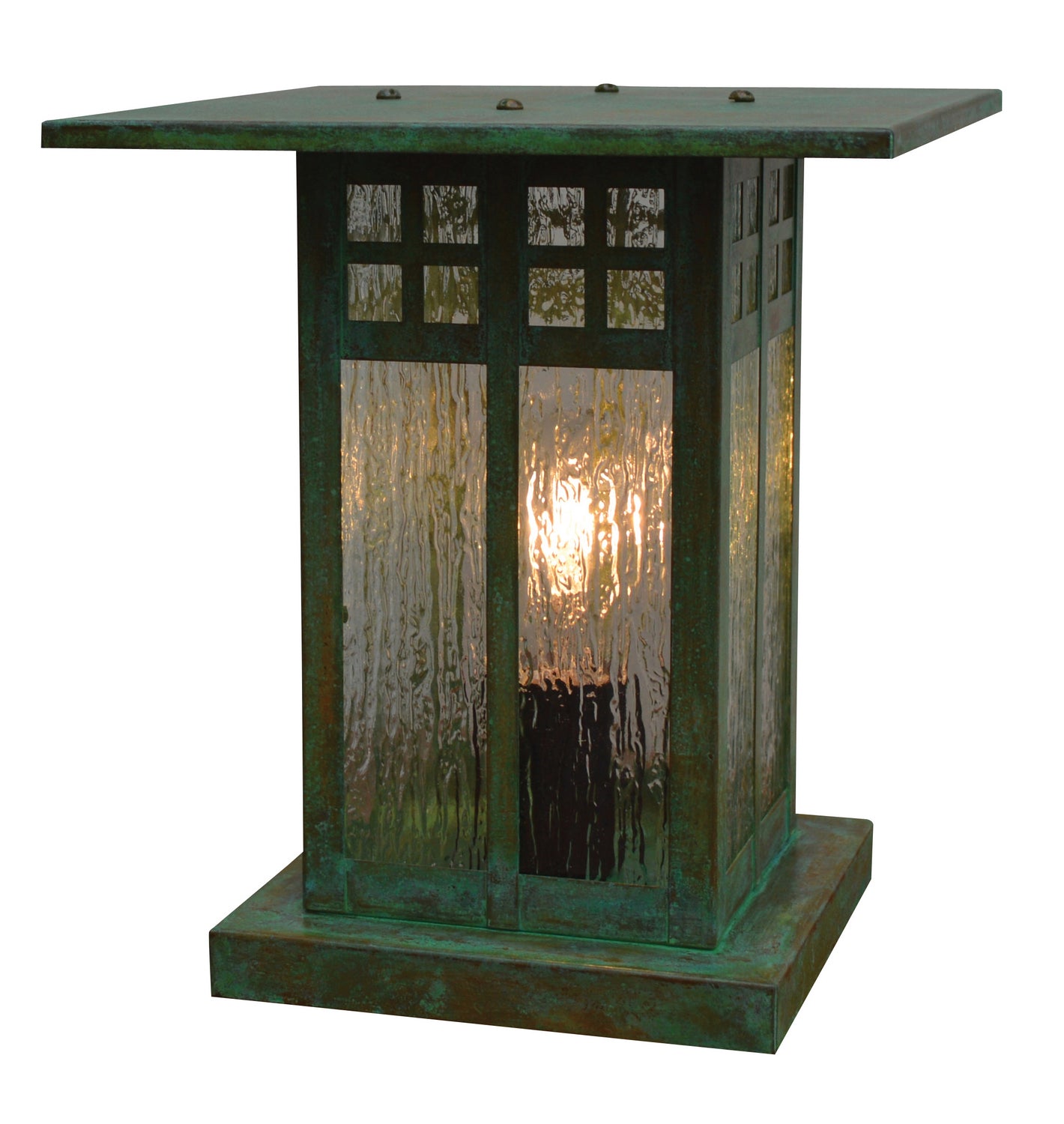Arroyo - GC-9RM-VP - One Light Column Mount - Glasgow - Verdigris Patina