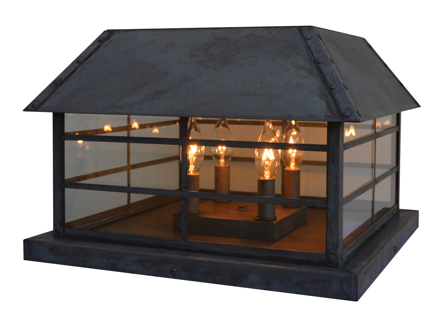 Arroyo - HAC-16CLR-MB - Four Light Column Mount - Hampton - Mission Brown