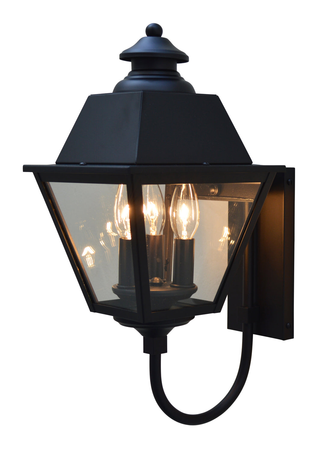 Arroyo - INB-8MRCLR-BK - Three Light Wall Mount - Inverness - Satin Black
