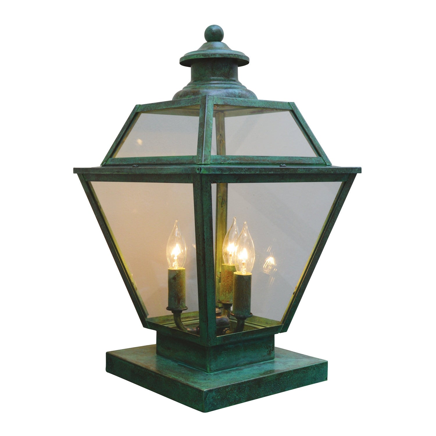 Arroyo - INC-10GRCLR-VP - Three Light Column Mount - Inverness - Verdigris Patina