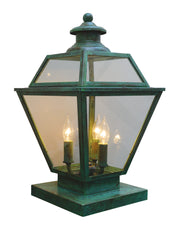 Arroyo - INC-10GRCLR-VP - Three Light Column Mount - Inverness - Verdigris Patina