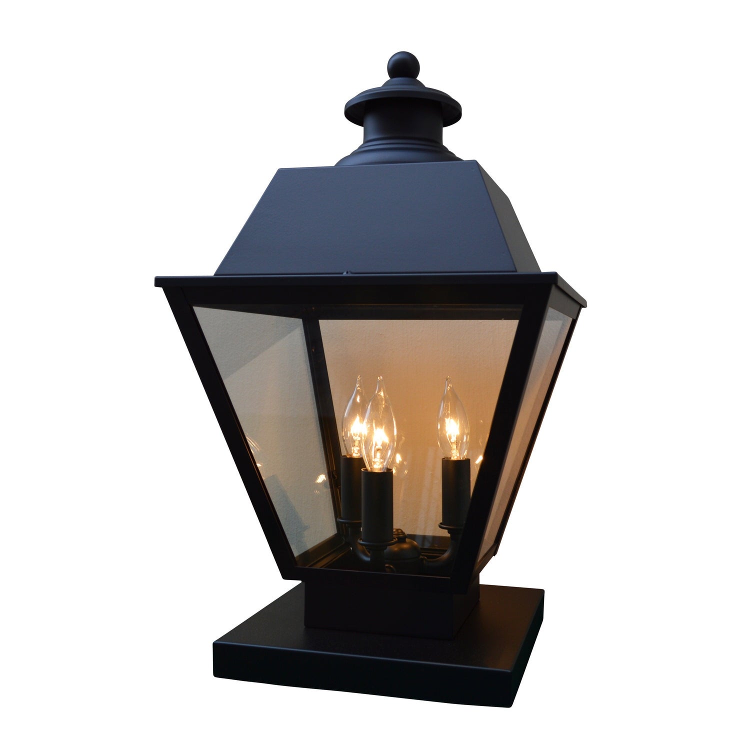 Arroyo - INC-10MRCLR-BK - Three Light Column Mount - Inverness - Satin Black