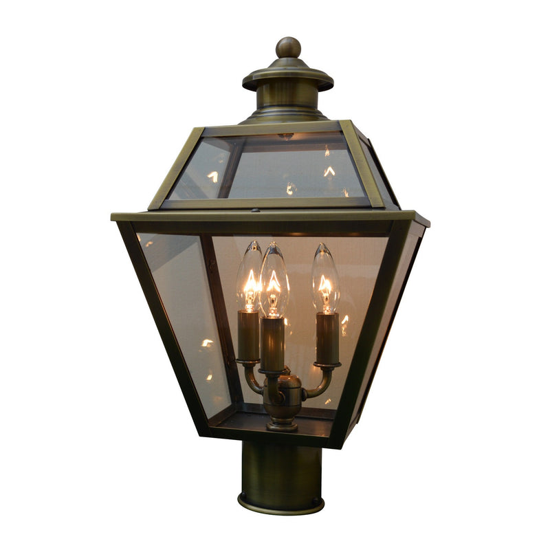 Arroyo - INP-10GRCLR-AB - Three Light Post Mount - Inverness - Antique Brass