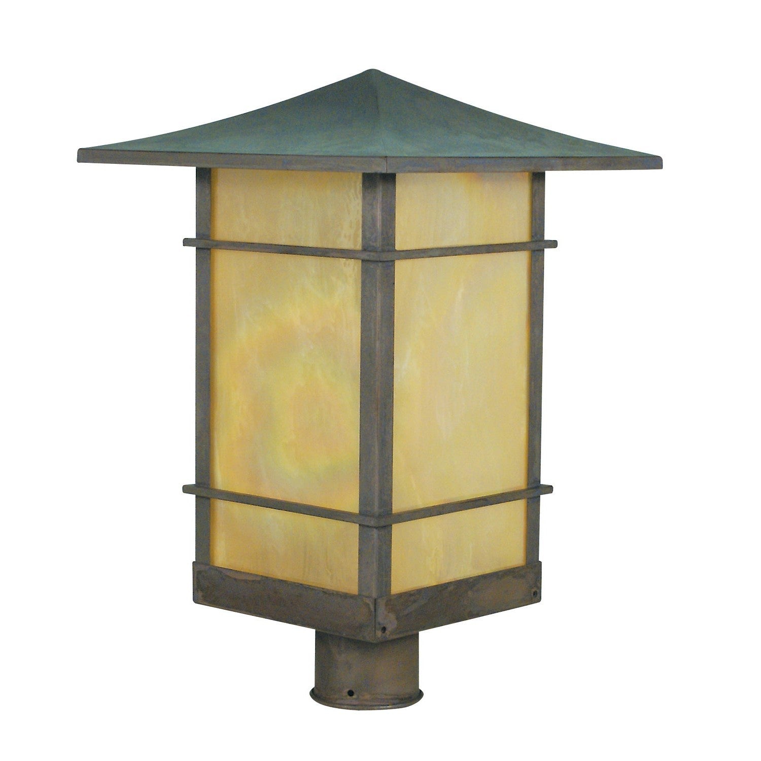 Arroyo - KAP-12TSGW-VP - One Light Post Mount - Katsura - Verdigris Patina