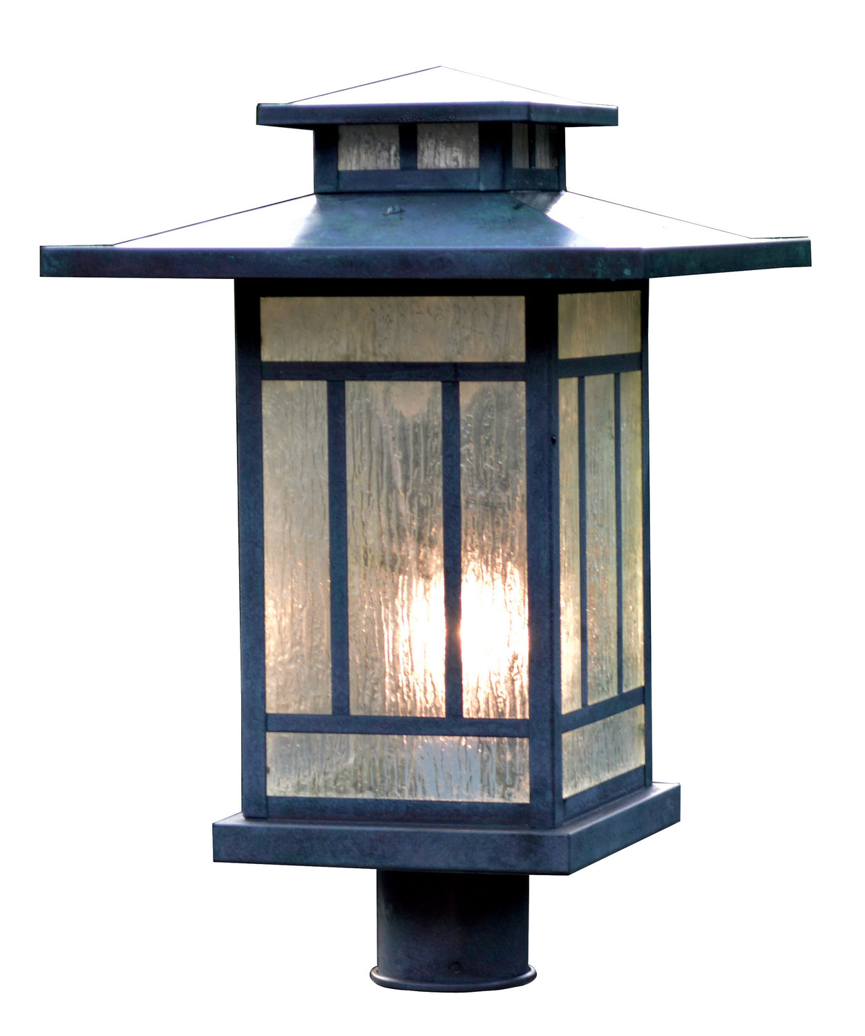 Arroyo - KP-12RM-VP - One Light Post Mount - Kennebec - Verdigris Patina