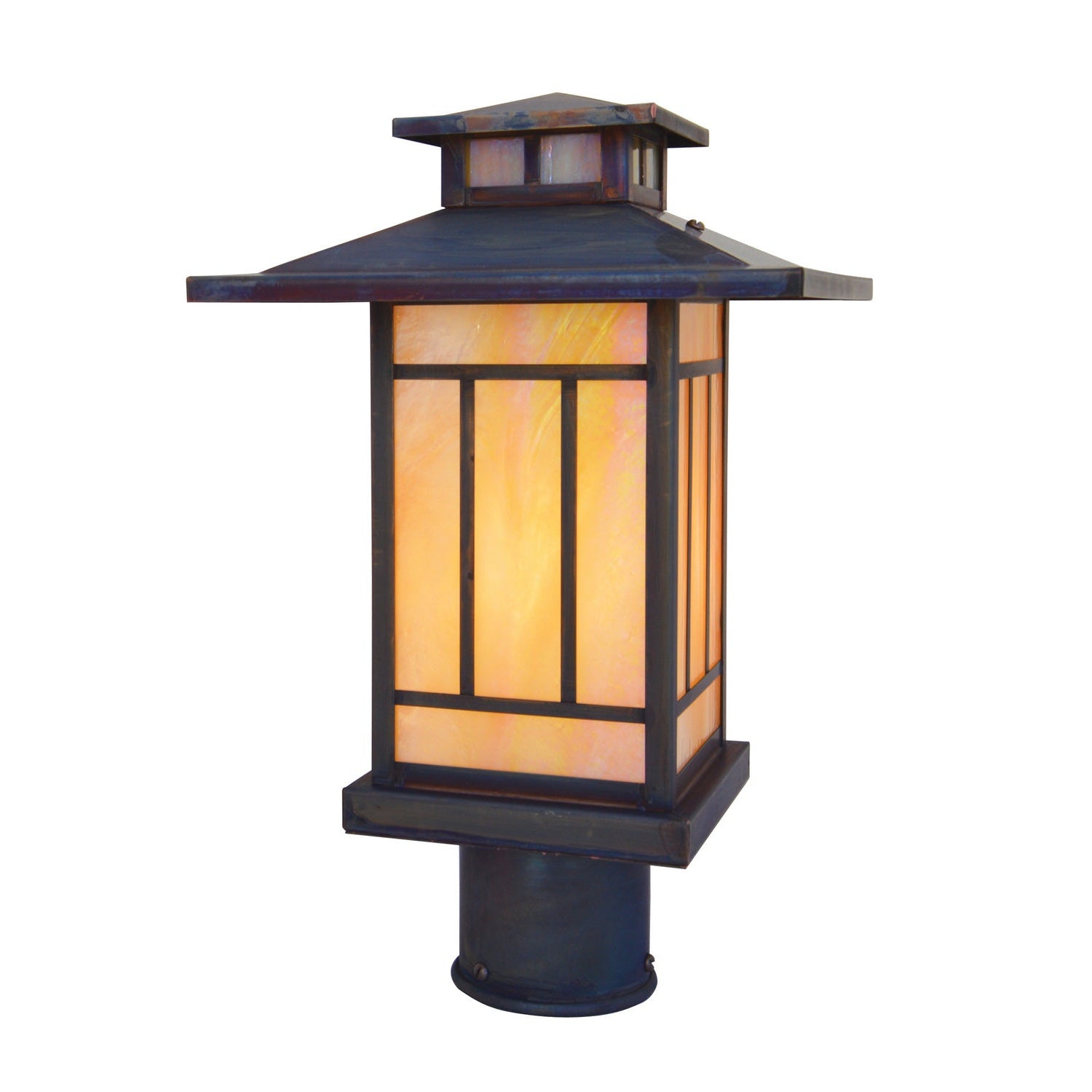 Arroyo - KP-9GW-RC - One Light Post Mount - Kennebec - Raw Copper
