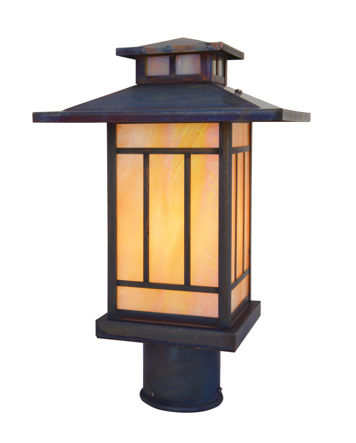 Arroyo - KP-9GW-RC - One Light Post Mount - Kennebec - Raw Copper