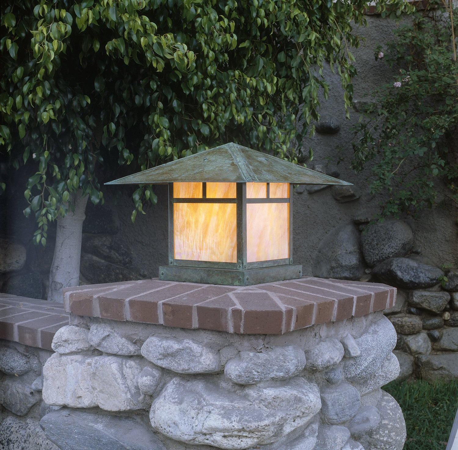 Arroyo - MC-20TGW-VP - One Light Column Mount - Monterey - Verdigris Patina