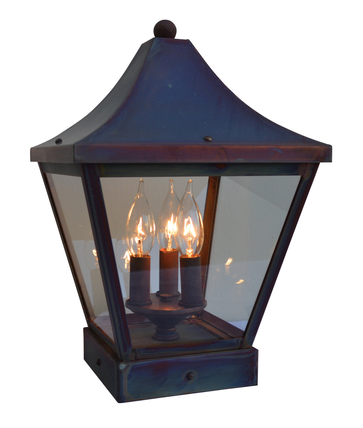 Arroyo - NAC-10CLR-RC - Three Light Column Mount - Nantes - Raw Copper