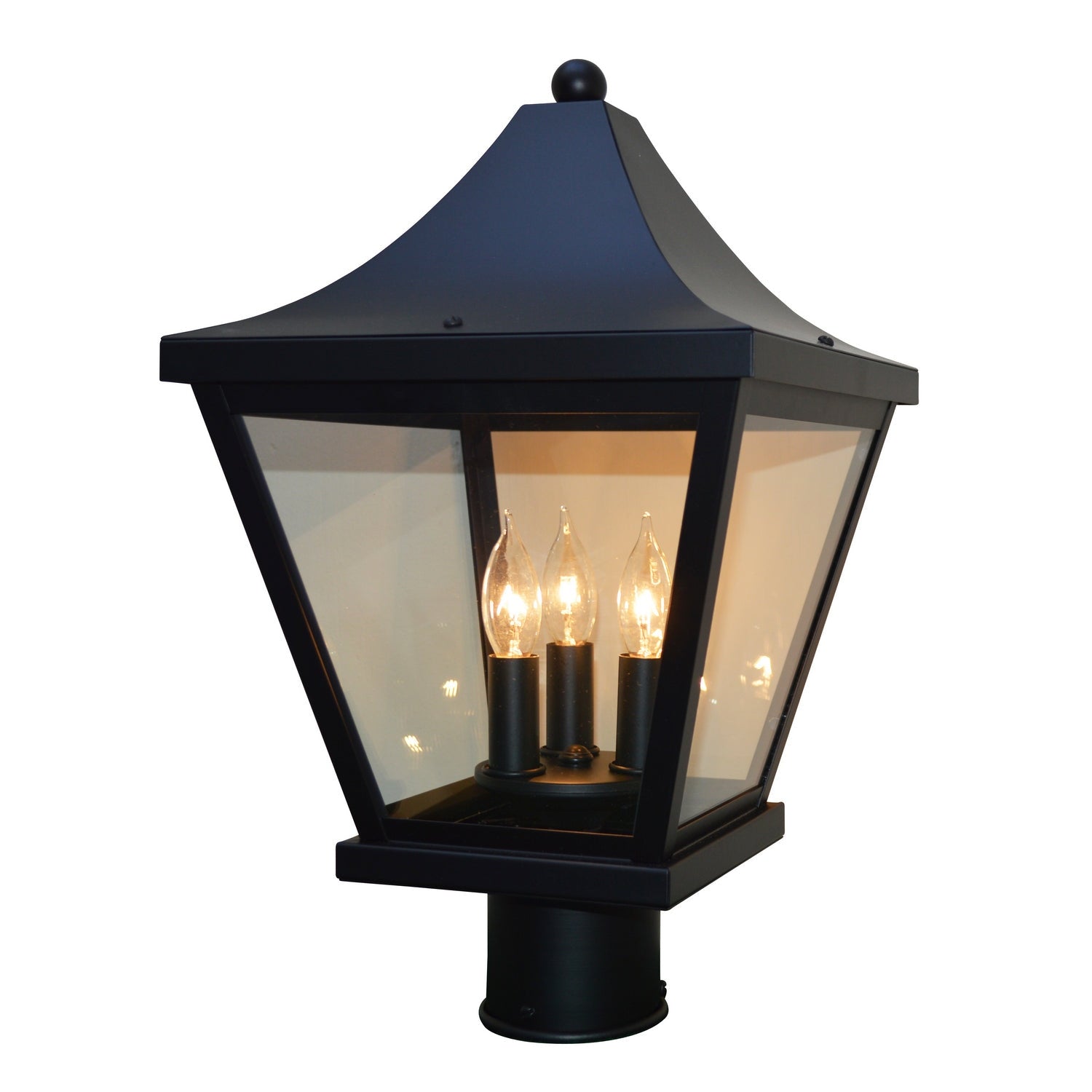 Arroyo - NAP-10CLR-BK - Three Light Post Mount - Nantes - Satin Black