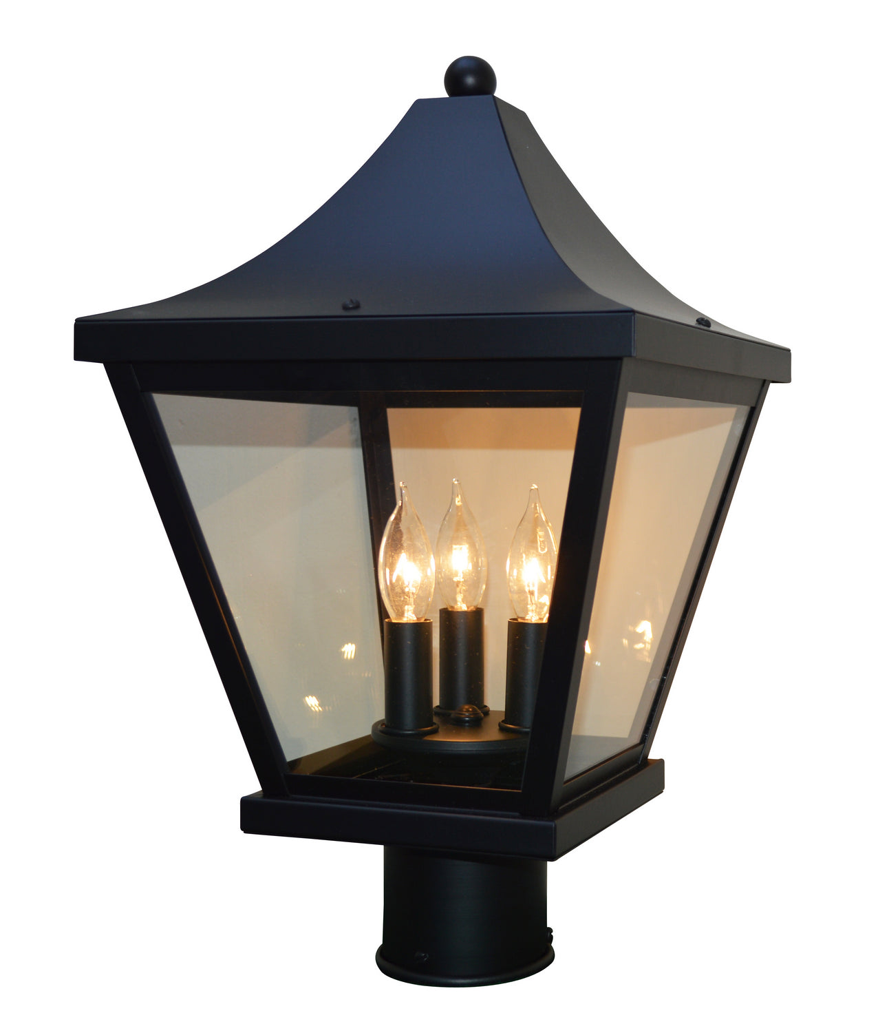 Arroyo - NAP-10CLR-BK - Three Light Post Mount - Nantes - Satin Black