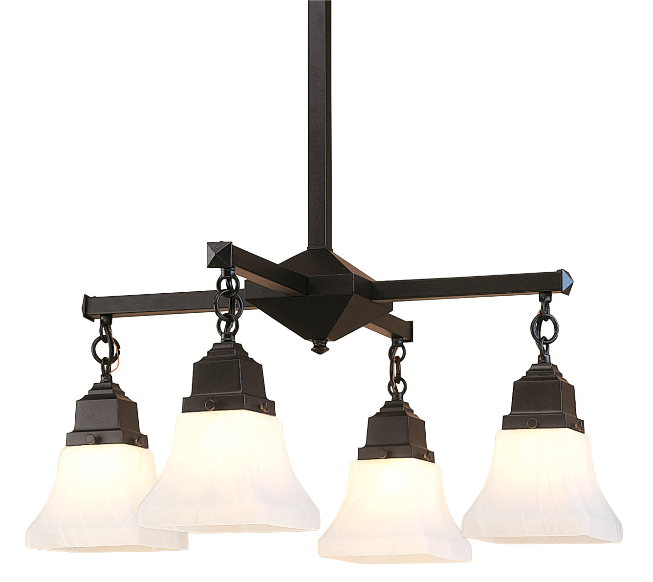 Arroyo - RCH-4-BK - Four Light Chandelier - Ruskin - Satin Black
