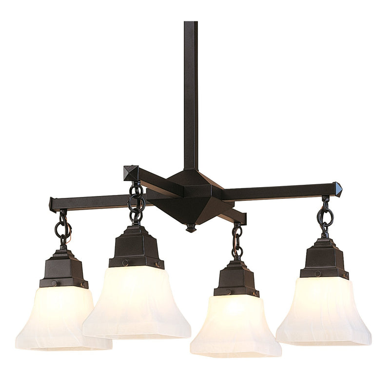 Arroyo - RCH-4-BK - Four Light Chandelier - Ruskin - Satin Black