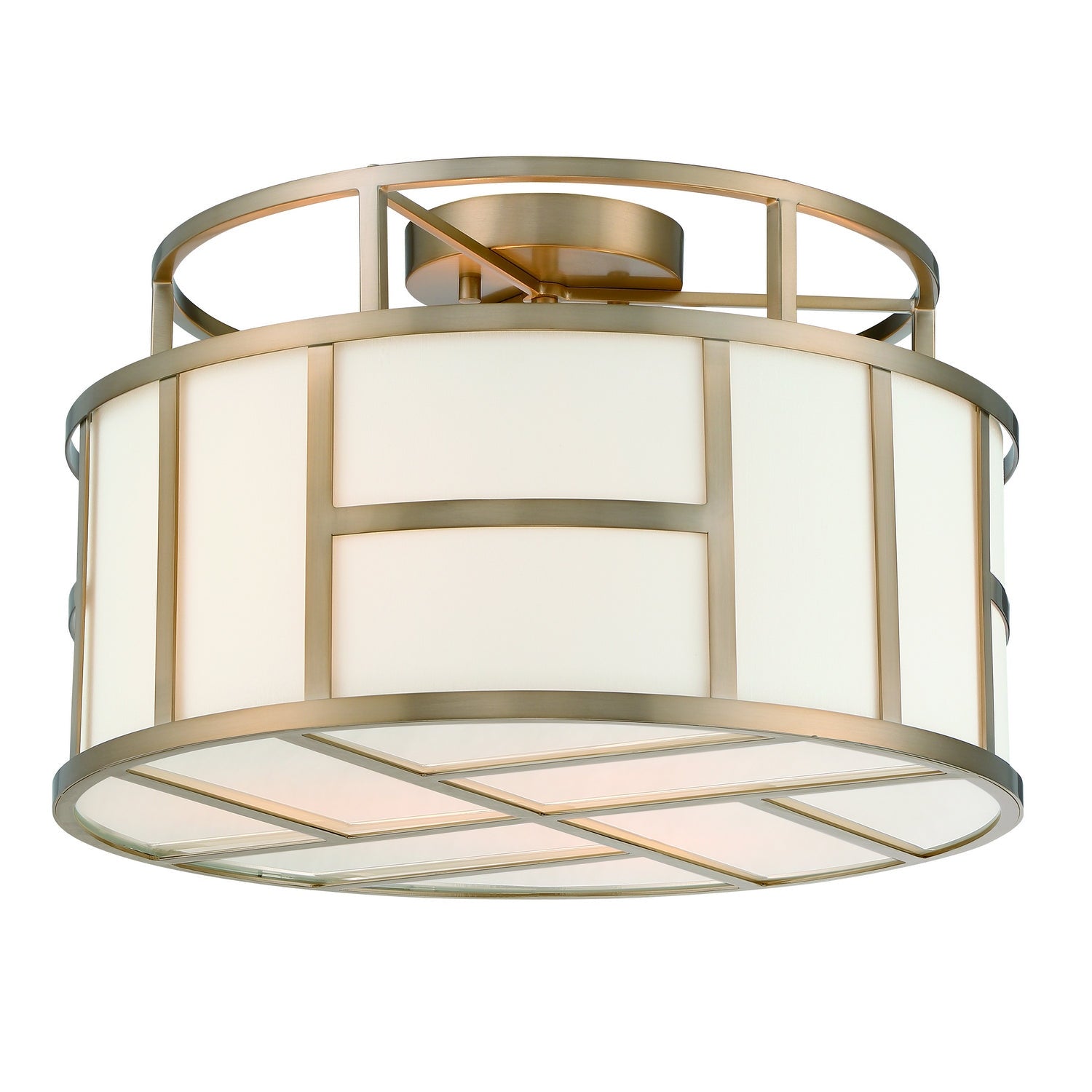 Crystorama - DAN-400-VG - Three Light Semi Flush Mount - Danielson - Vibrant Gold