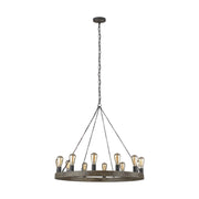 Visual Comfort Studio - F3932/12WOW/AF - 12 Light Chandelier - Avenir - Weathered Oak Wood / Antique Forged Iron