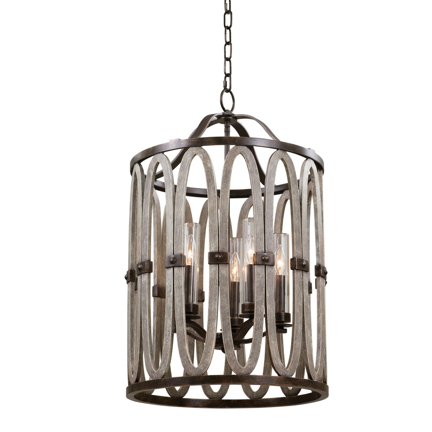 Kalco - 404451FG - Five Light Outdoor Foyer Pendant - Belmont - Florence Gold
