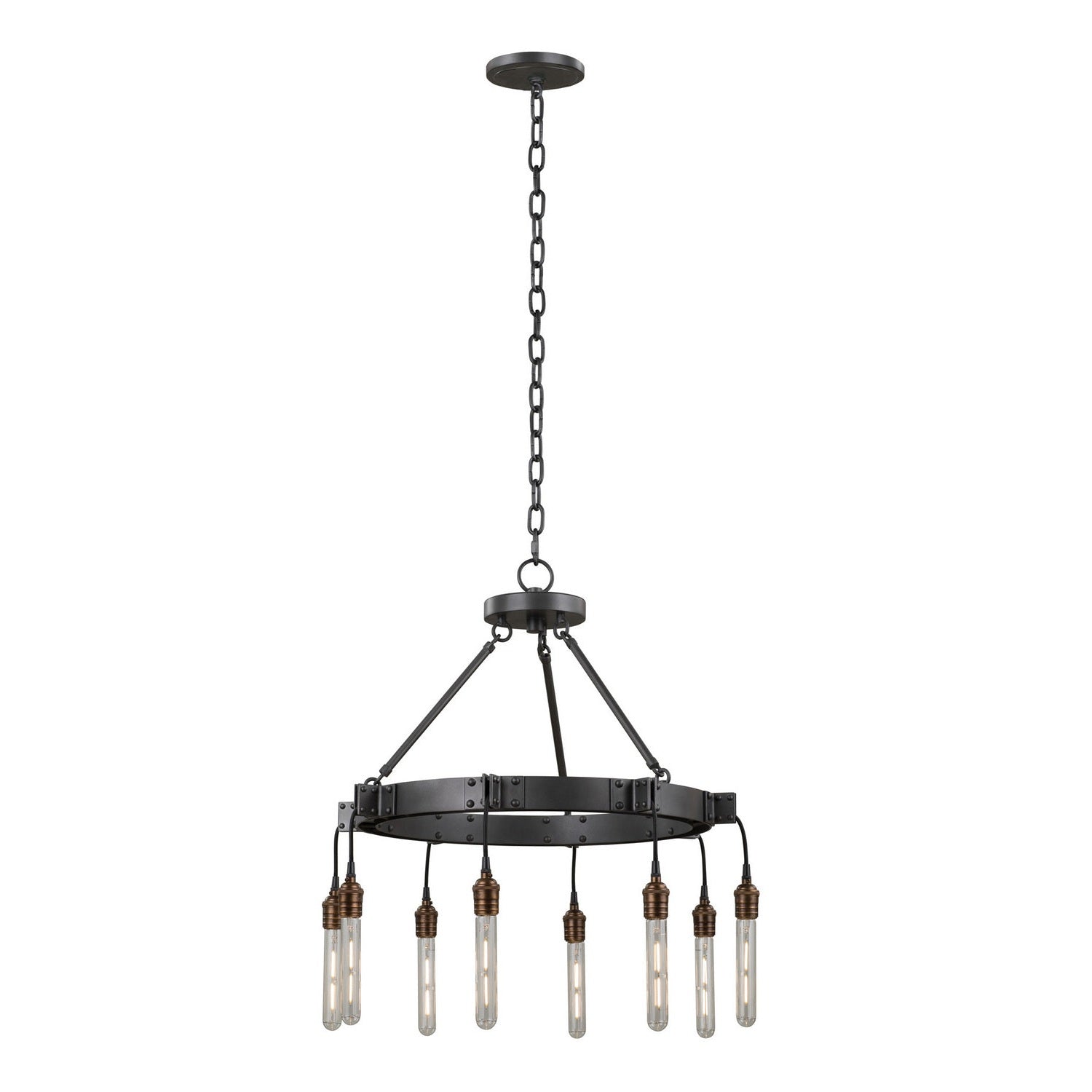 Kalco - 506270MGM - Eight Light Chandelier - Stuyvesant - Matte Gun Metal