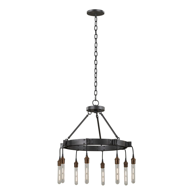 Kalco - 506270MGM - Eight Light Chandelier - Stuyvesant - Matte Gun Metal