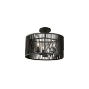Kalco - 507540BI - Three Light Convertible Pendant - Semi Flush Mount - Morre - Black Iron