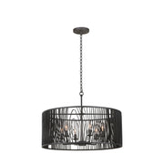 Kalco - 507551BI - Six Light Pendant - Morre - Black Iron