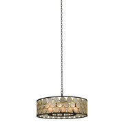 Kalco - 507950BMG - Six Light Pendant - Corsa - Matte Black w Gold